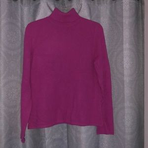 Super soft, 100% cashmere turtleneck by Sutton Studio. Hot pink size large.